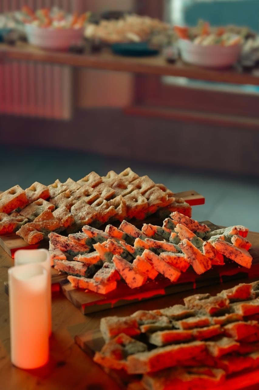 Corner del buffet con finger food