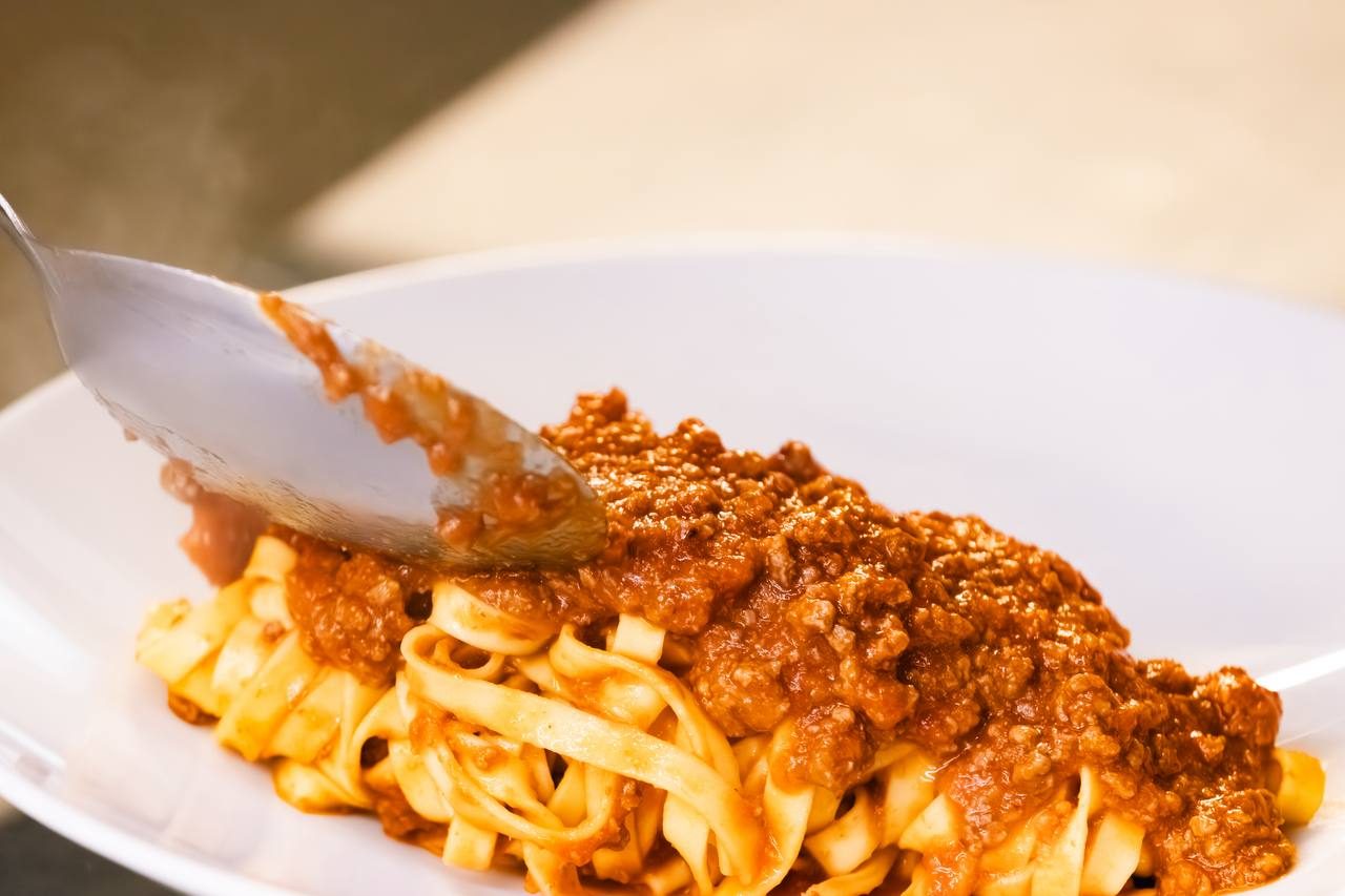 Tagliatelle al ragù servite al Christiania